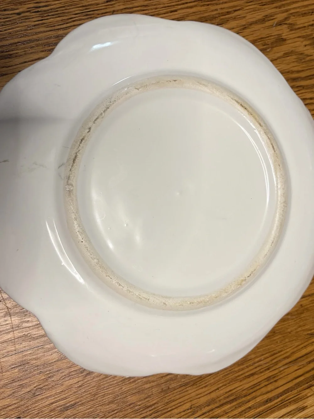 Source Unknown White Ceramic Bowl and Plate Set with Green Star Motif